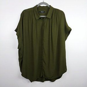 Madewell Plus Size Green Central Drapey Shirt 2X